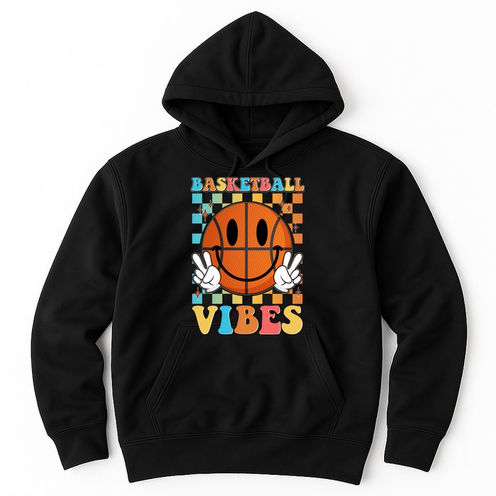 Retro Smiley Emoji Basketball Vibes Hoodie