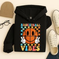 Retro Smiley Emoji Basketball Vibes Hoodie