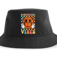 Retro Smiley Emoji Basketball Vibes Sustainable Bucket Hat