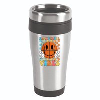 Retro Smiley Emoji Basketball Vibes 16oz Travel Tumbler