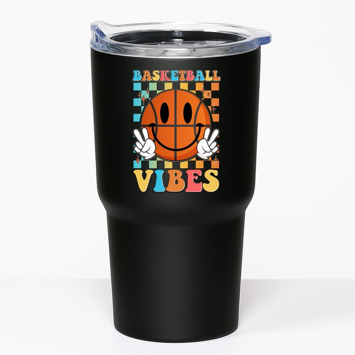 Retro Smiley Emoji Basketball Vibes Tumbler
