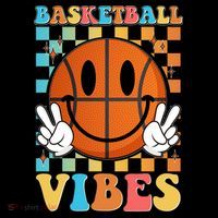 Retro Smiley Emoji Basketball Vibes Tie-Dye T-Shirt