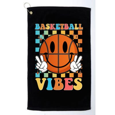 Retro Smiley Emoji Basketball Vibes Golf Towel