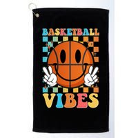 Retro Smiley Emoji Basketball Vibes Golf Towel