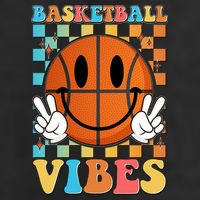 Retro Smiley Emoji Basketball Vibes Golf Towel