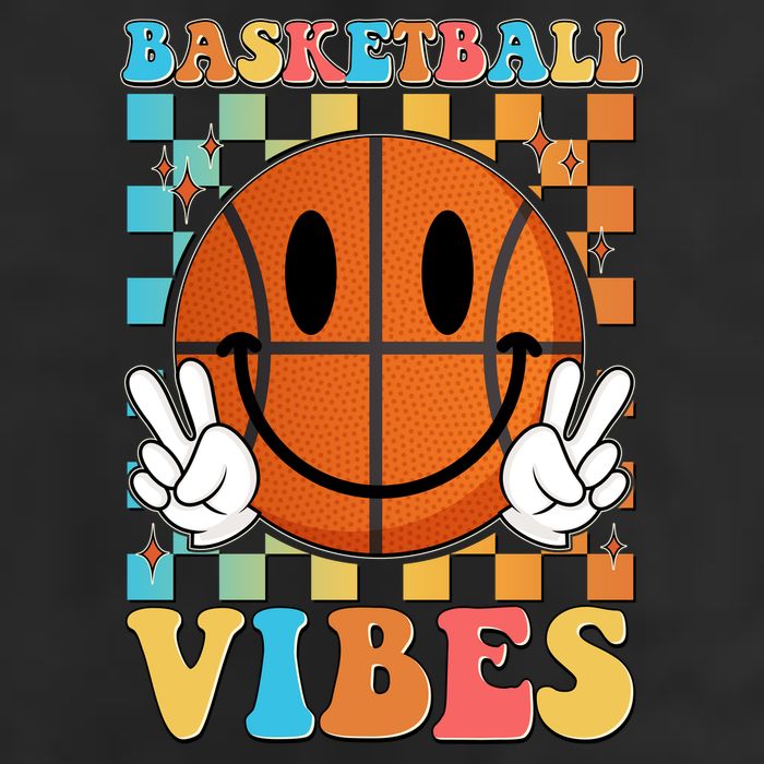 Retro Smiley Emoji Basketball Vibes Golf Towel
