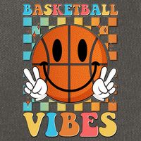 Retro Smiley Emoji Basketball Vibes Cotton Canvas Backpack