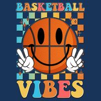 Retro Smiley Emoji Basketball Vibes Infant Baby Jersey Bodysuit