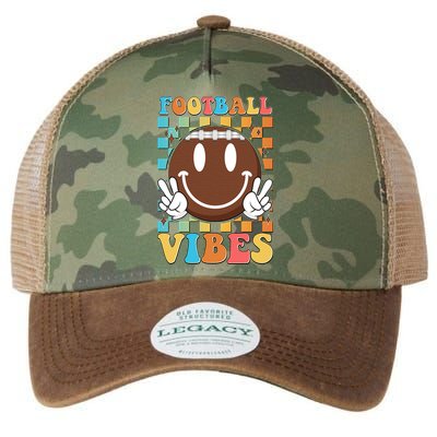 Retro Smiley Emoji Football Vibes Legacy Tie Dye Trucker Hat