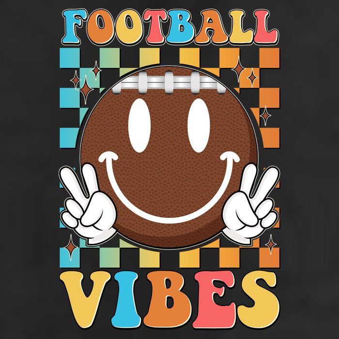 Retro Smiley Emoji Football Vibes 7 Panel Mesh Trucker Snapback Hat