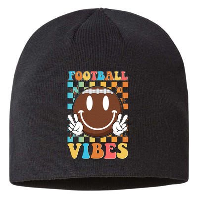 Retro Smiley Emoji Football Vibes Sustainable Beanie