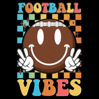 Retro Smiley Emoji Football Vibes Tie-Dye T-Shirt