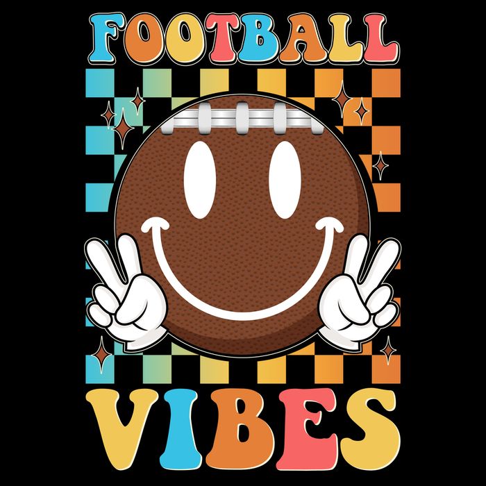 Retro Smiley Emoji Football Vibes Tie-Dye T-Shirt