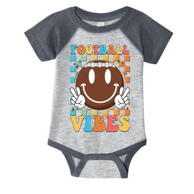 Retro Smiley Emoji Football Vibes Infant Baby Jersey Bodysuit