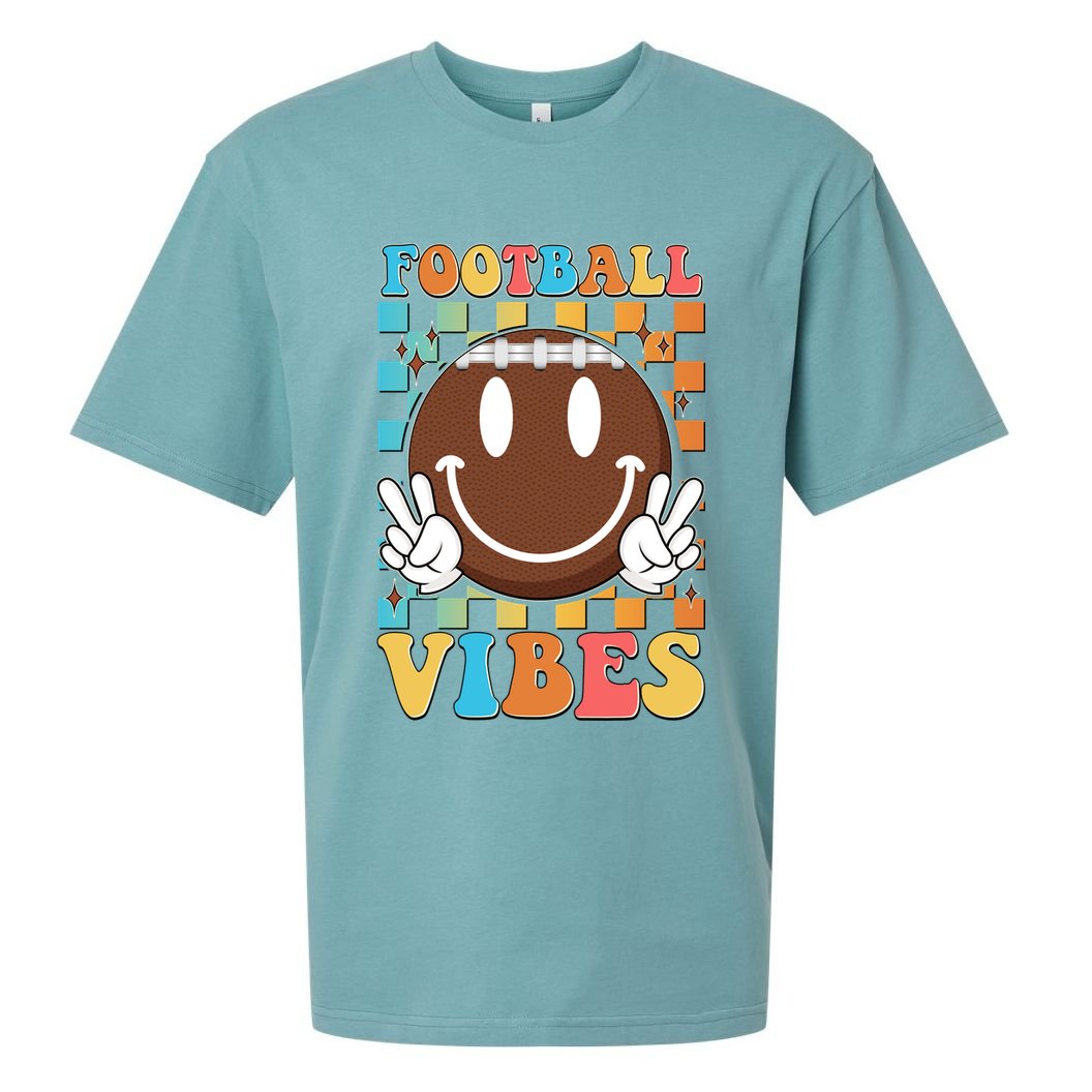 Retro Smiley Emoji Football Vibes Sueded Cloud Jersey T-Shirt