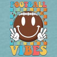 Retro Smiley Emoji Football Vibes Sueded Cloud Jersey T-Shirt