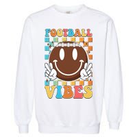 Retro Smiley Emoji Football Vibes Garment-Dyed Sweatshirt