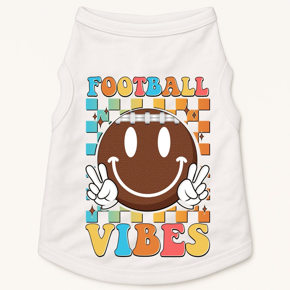 Retro Smiley Emoji Football Vibes Doggie Tank