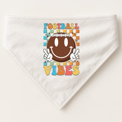 Retro Smiley Emoji Football Vibes USA-Made Doggie Bandana