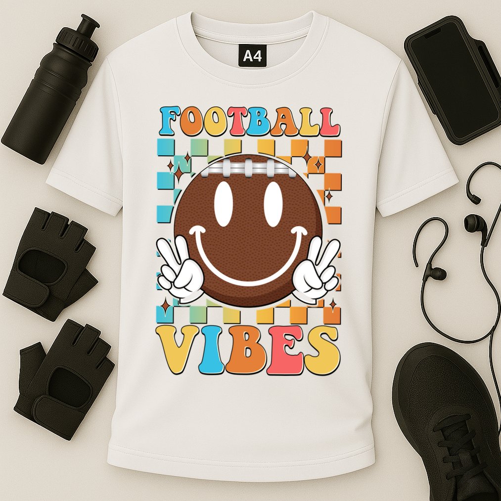 Retro Smiley Emoji Football Vibes Performance Shirt