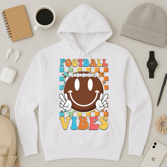 Retro Smiley Emoji Football Vibes Hoodie
