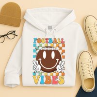 Retro Smiley Emoji Football Vibes Hoodie