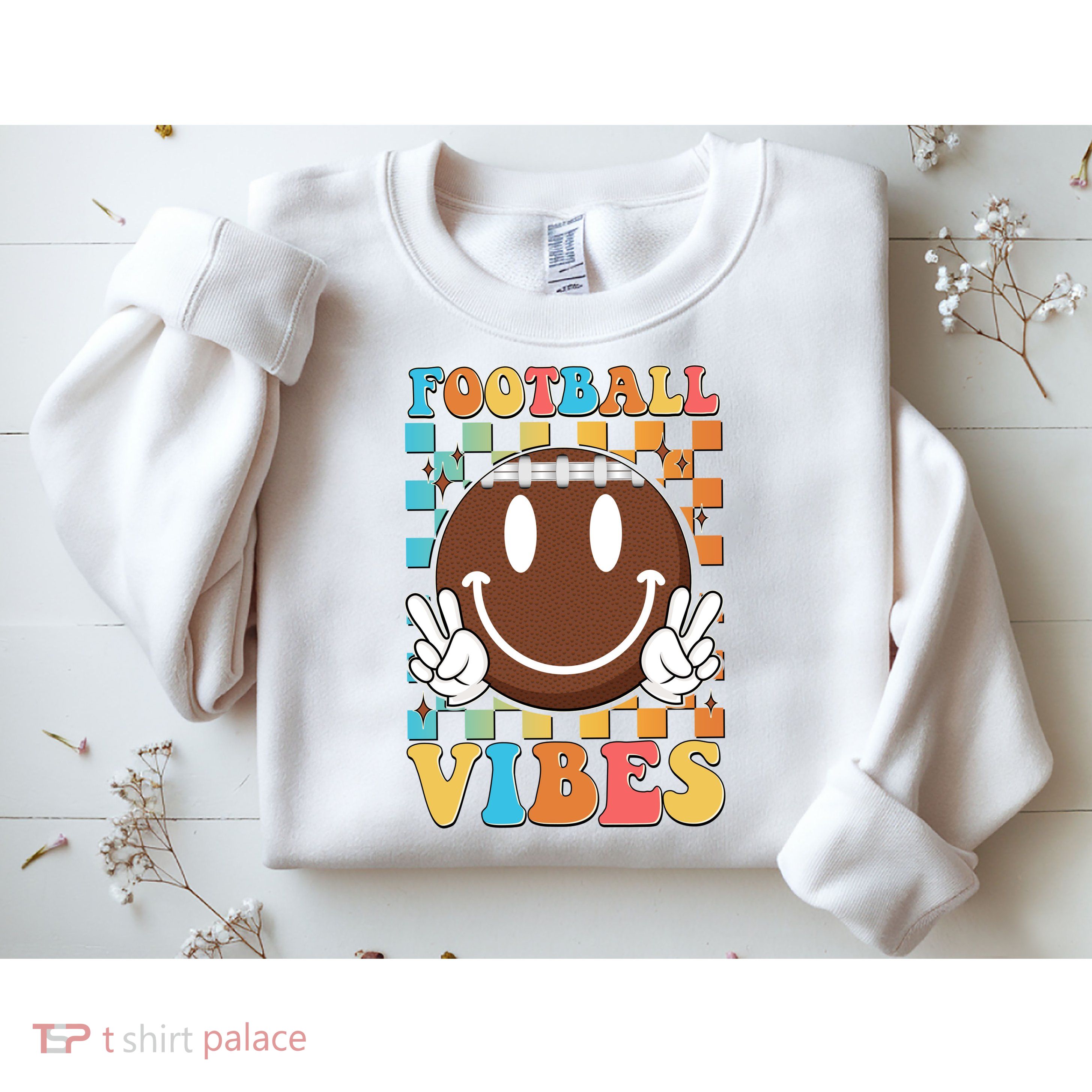 Retro Smiley Emoji Football Vibes Sweatshirt