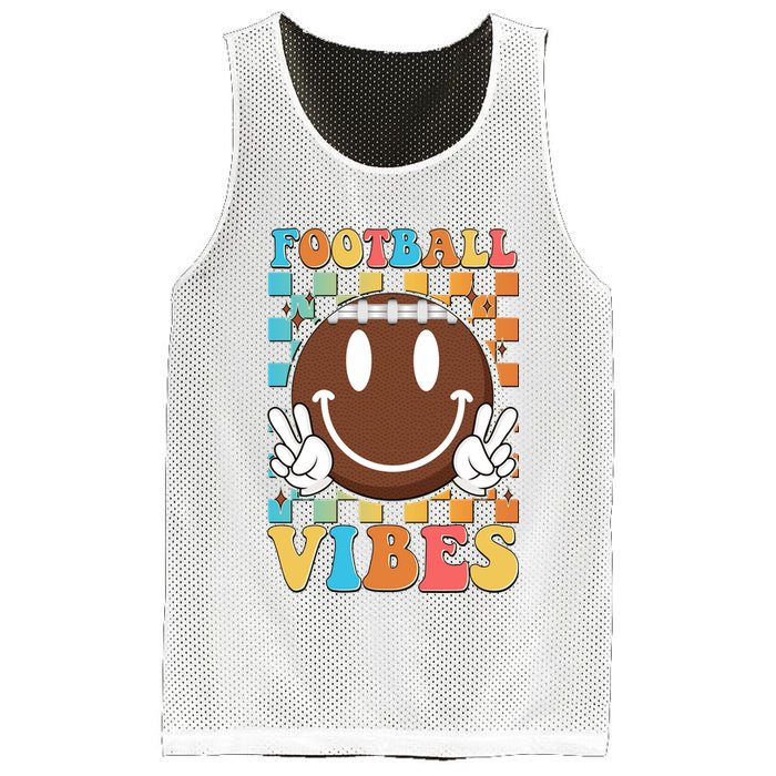 Retro Smiley Emoji Football Vibes Mesh Reversible Basketball Jersey Tank