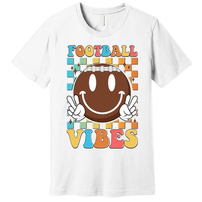 Retro Smiley Emoji Football Vibes Premium T-Shirt