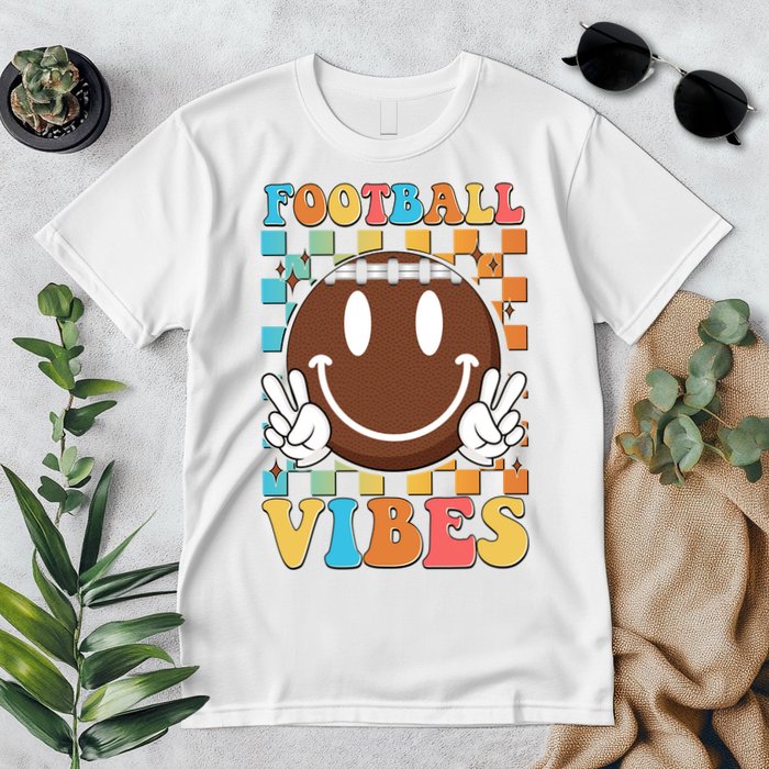 Retro Smiley Emoji Football Vibes Premium T-Shirt