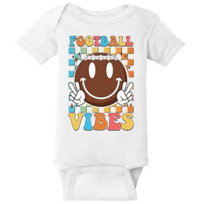 Retro Smiley Emoji Football Vibes Baby Bodysuit