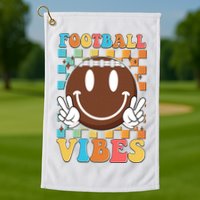 Retro Smiley Emoji Football Vibes Golf Towel