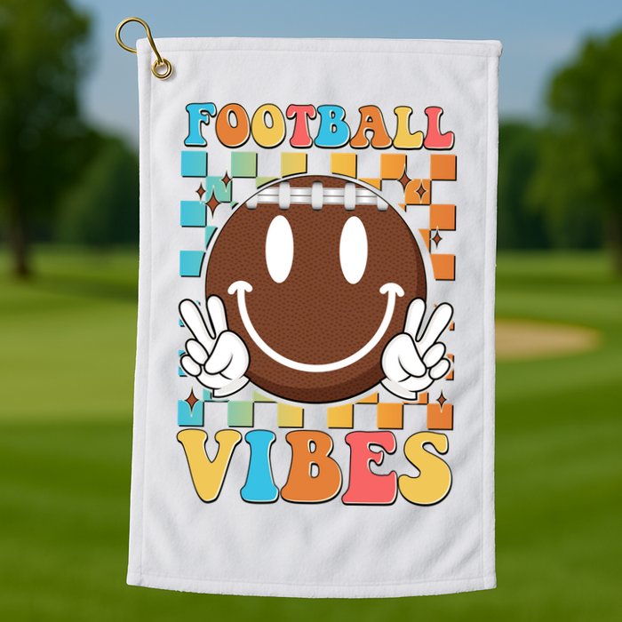 Retro Smiley Emoji Football Vibes Golf Towel