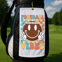 Retro Smiley Emoji Football Vibes Golf Towel