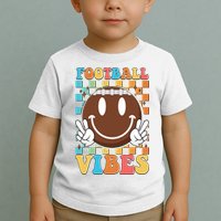 Retro Smiley Emoji Football Vibes Toddler T-Shirt