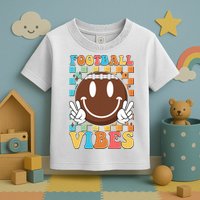 Retro Smiley Emoji Football Vibes Toddler T-Shirt