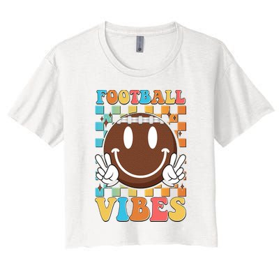 Retro Smiley Emoji Football Vibes Crop Top