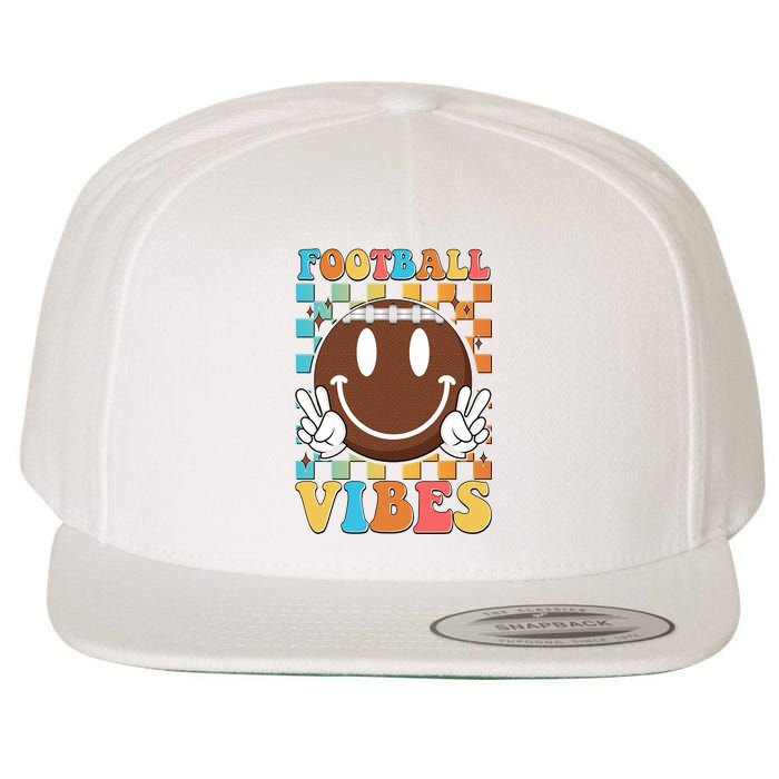Retro Smiley Emoji Football Vibes Wool Snapback Cap