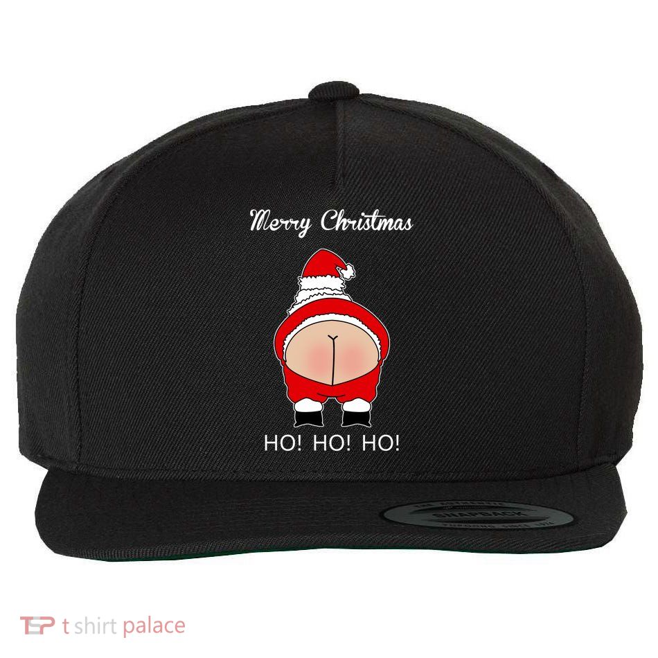 Rude Santa Father Christmas Wool Snapback Cap