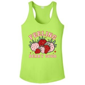 Retro Strawberry Feeling Berry Good Positive Mind Happy Life Ladies PosiCharge Competitor Racerback Tank