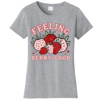 Retro Strawberry Feeling Berry Good Positive Mind Happy Life Women's T-Shirt