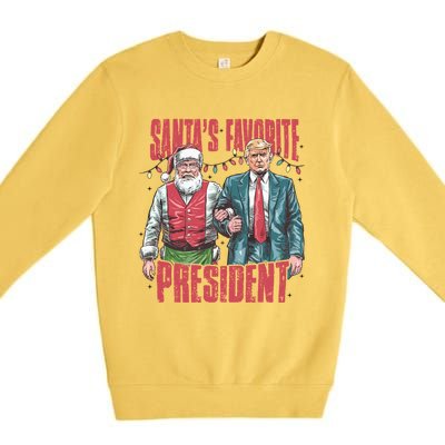 Retro SantaS Favorite President Trump Christmas Santa Trump Gift Premium Crewneck Sweatshirt