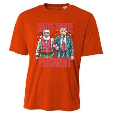 Retro SantaS Favorite President Trump Christmas Santa Trump Gift Cooling Performance Crew T-Shirt