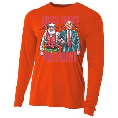 Retro SantaS Favorite President Trump Christmas Santa Trump Gift Cooling Performance Long Sleeve Crew