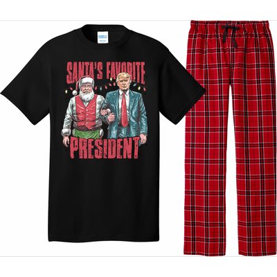 Retro SantaS Favorite President Trump Christmas Santa Trump Gift Pajama Set