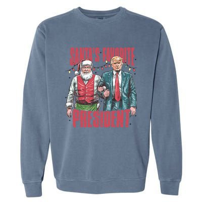 Retro SantaS Favorite President Trump Christmas Santa Trump Gift Garment-Dyed Sweatshirt