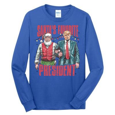 Retro SantaS Favorite President Trump Christmas Santa Trump Gift Tall Long Sleeve T-Shirt