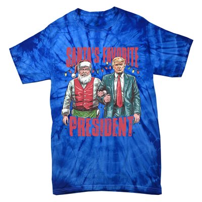 Retro SantaS Favorite President Trump Christmas Santa Trump Gift Tie-Dye T-Shirt