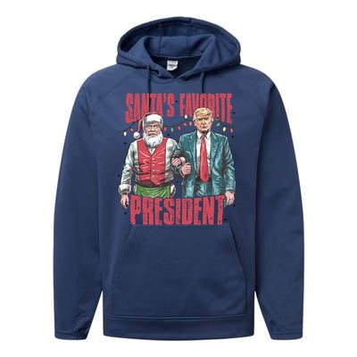 Retro SantaS Favorite President Trump Christmas Santa Trump Gift Performance Fleece Hoodie