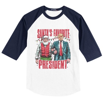 Retro SantaS Favorite President Trump Christmas Santa Trump Gift Baseball Sleeve Shirt